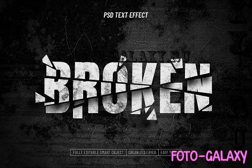 Broken Shattered Photoshop Text Effect - GAX6GJT