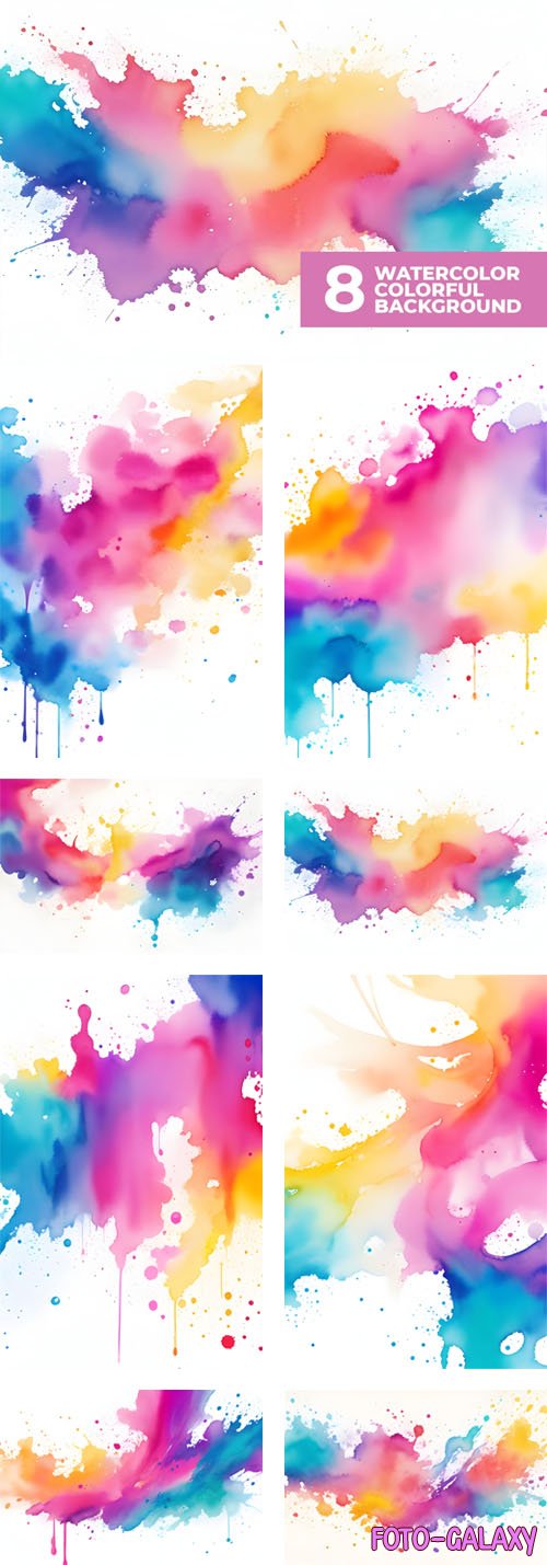 Abstract Watercolor Colorful Backgrounds Collection