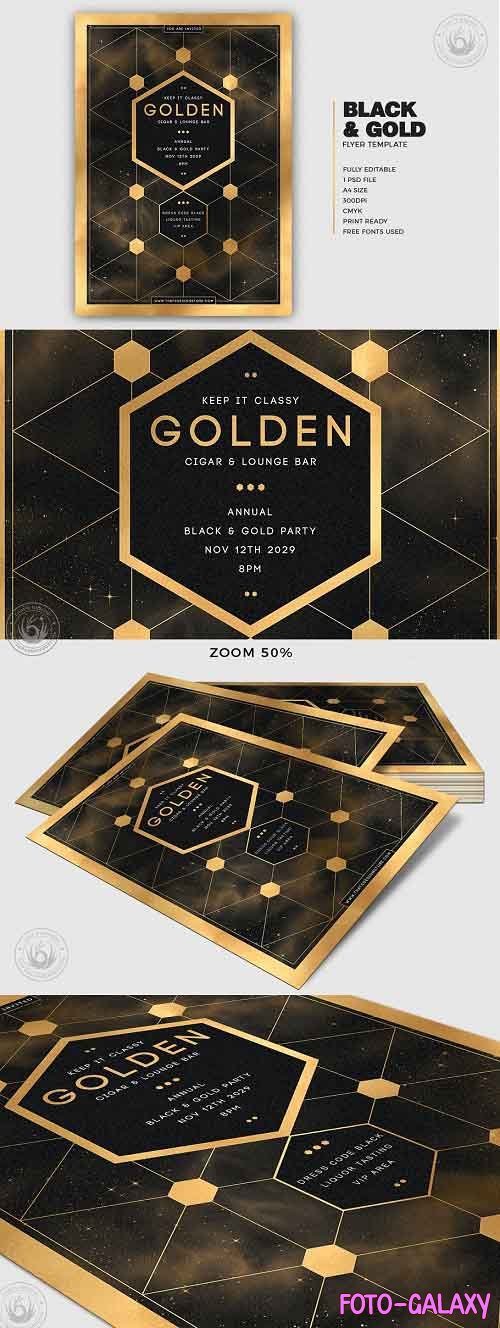 Black and Gold Flyer Template V21 - 5467196