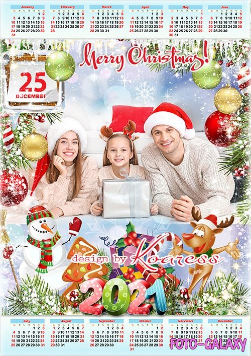    2021   - Merry Christmas and Happy New Year 2021 calendar