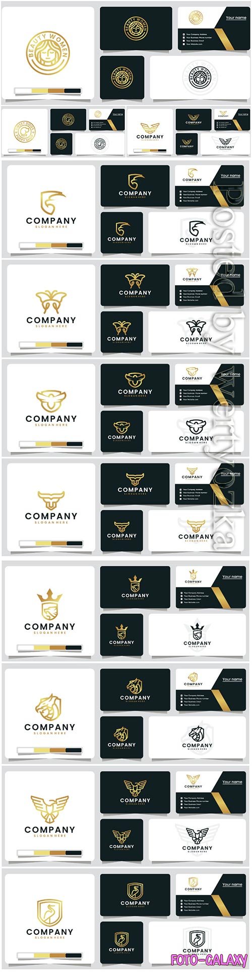Golden color luxury logo vector design template