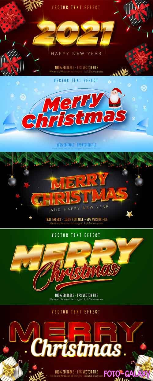 Editable font effect text collection illustration design 234 - Merry Christmas