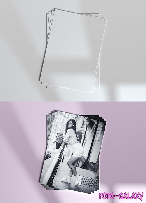 Stack of Four Sheets of Paper Mockup with Shadow Overlay 390476339