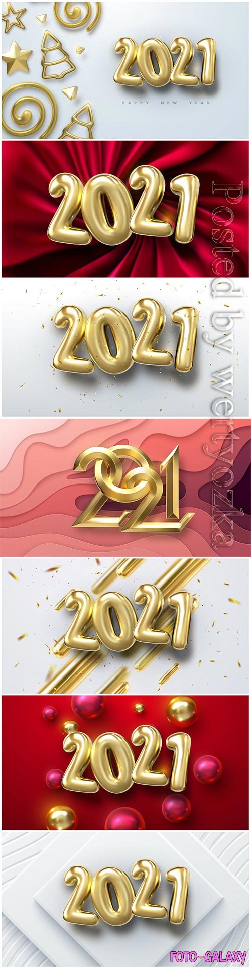 Numbers 2021 for new year vector illustration