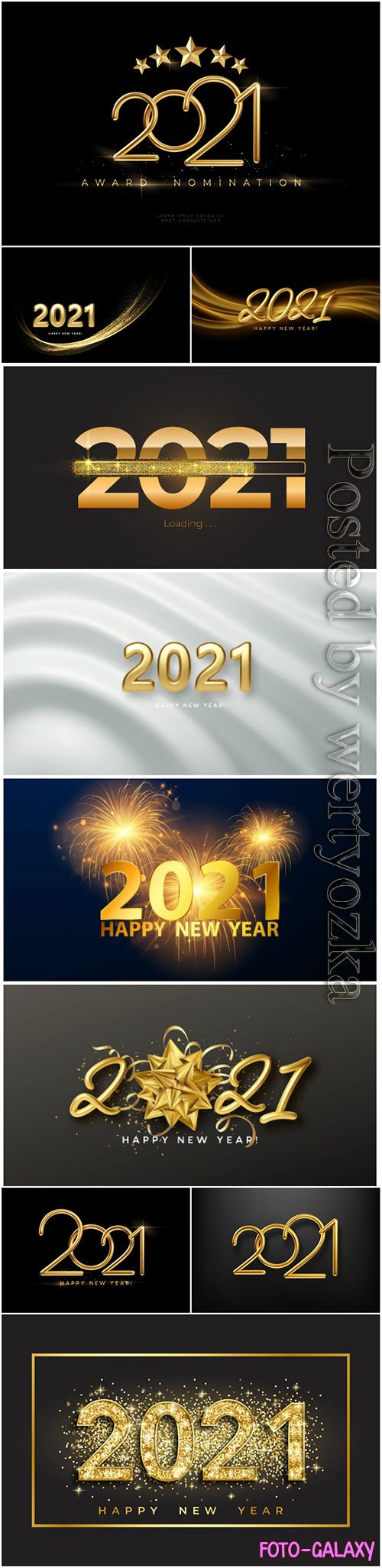 New Year 2021 realistic golden 3d inscription on the background