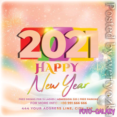 New Year 2021 Flyer PSD Template