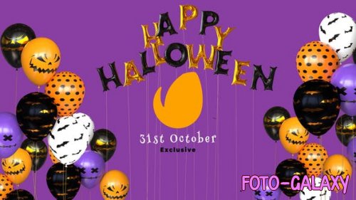 Videohive - Happy Halloween Balloon Logo Reveal - 28863311