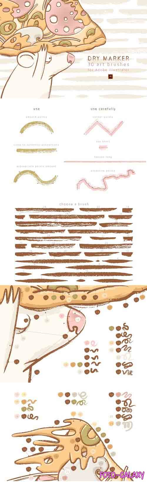 Dry Marker brushes for Illustrator - 4730357