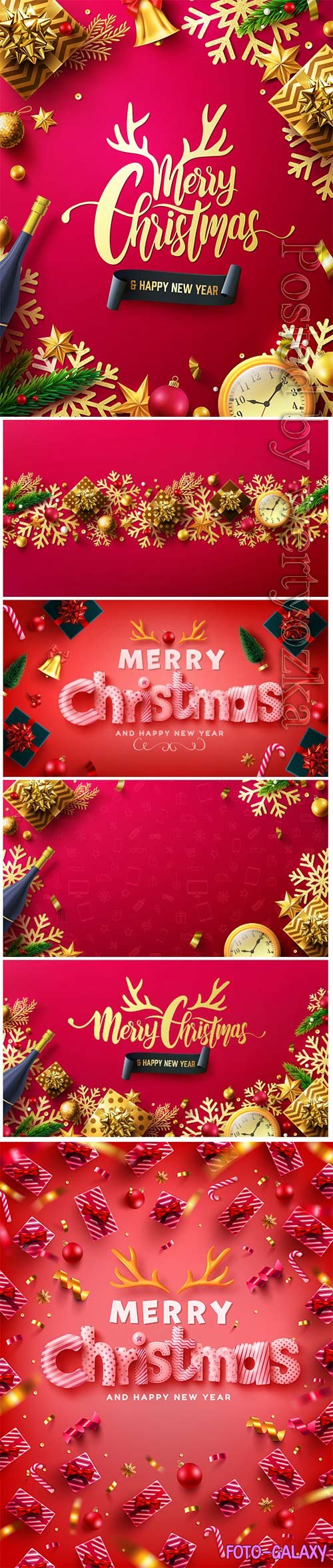 Vector of merry christmas & happy new year promotion poster or banner 