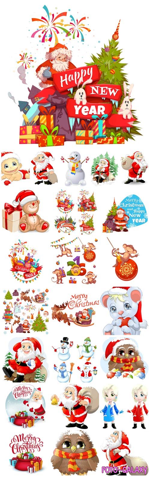 New Year and Christmas illustrations in vector 42