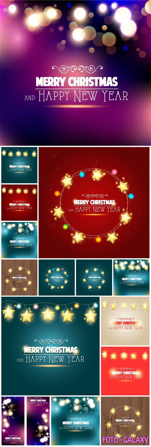 New Year and Christmas illustrations in vector 35