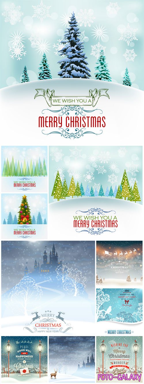 New Year and Christmas illustrations in vector 29