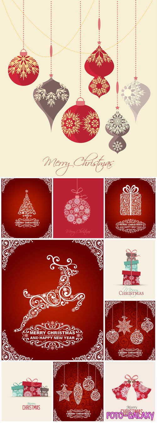 New Year and Christmas illustrations in vector 25