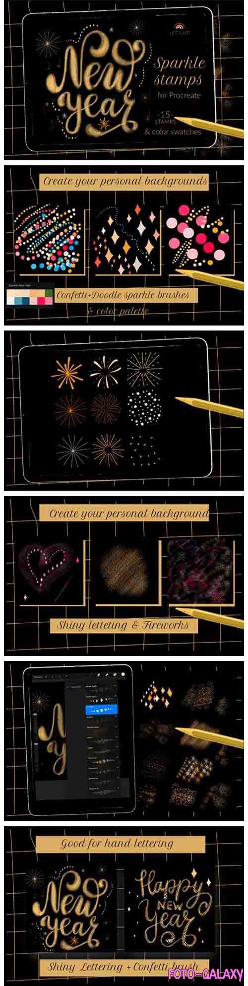 New Year sparkle fireworks brushes - 5612389