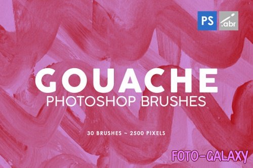 30 Gouache Photoshop Stamp Brushes 3