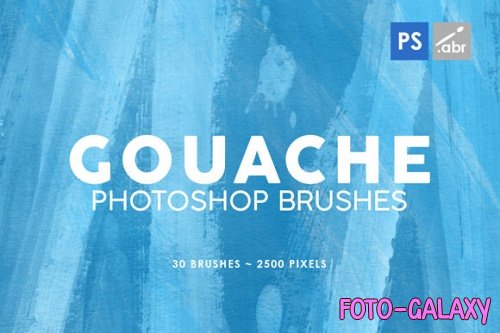 30 Gouache Photoshop Stamp Brushes 1