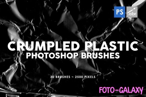 30 Crumpled Plastic Photoshop Stamp Brushes