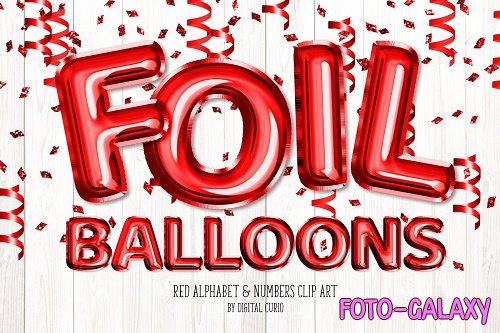 Red Foil Balloon Alphabet Clipart - 5760788