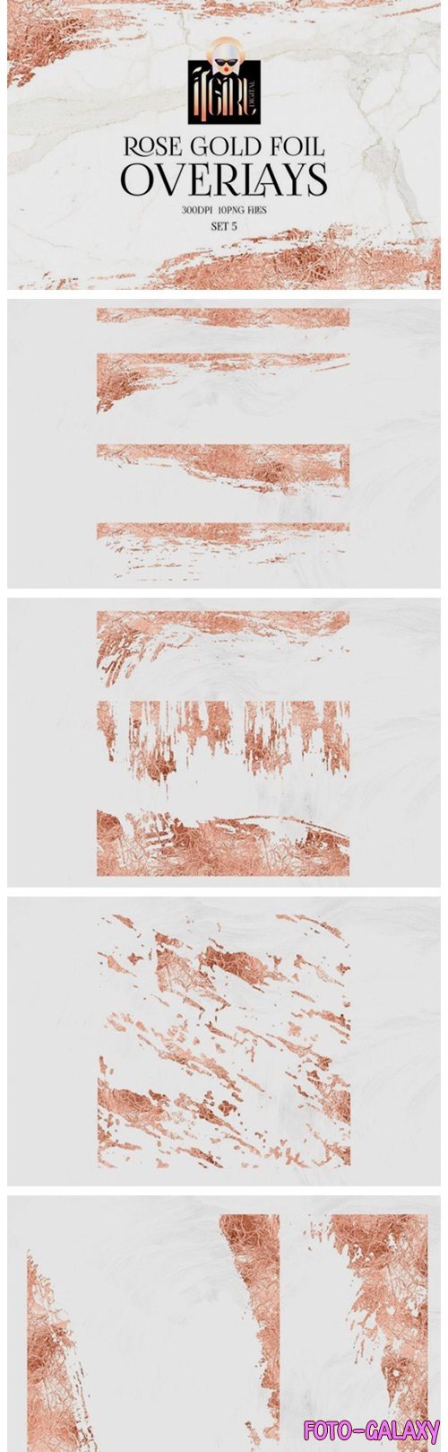 Rose Gold Foil Abstract Frames Clipart - 1157457