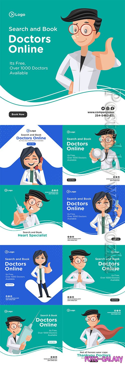 Search and book doctors online banner design