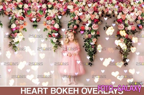 Valentine Bokeh Blowing heart Photoshop overlay v14