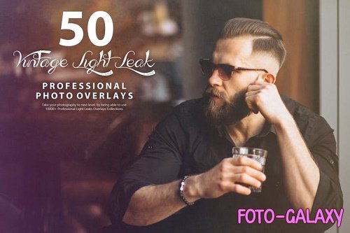 50 Vintage Light Leak Photo Overlays