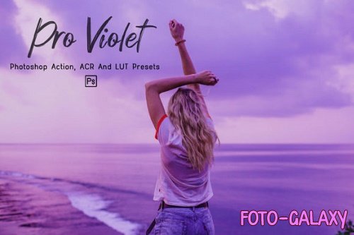 10 Pro Violet Photoshop Actions, ACR, LUT Preset