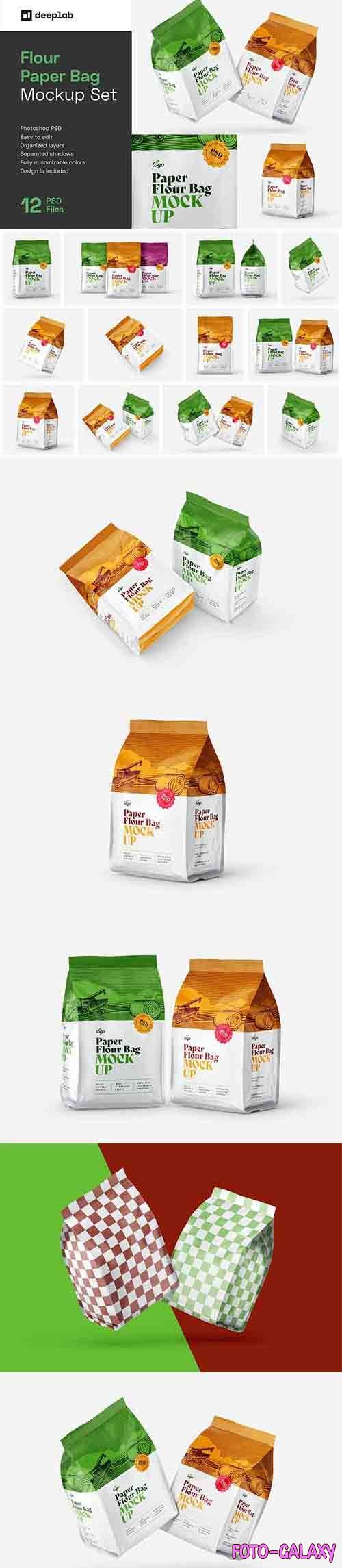 CreativeMarket - Paper Flour Bag Mockup Set | Pouch 6034118