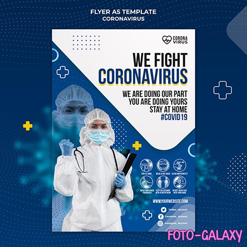 Psd flyer for coronavirus awareness 