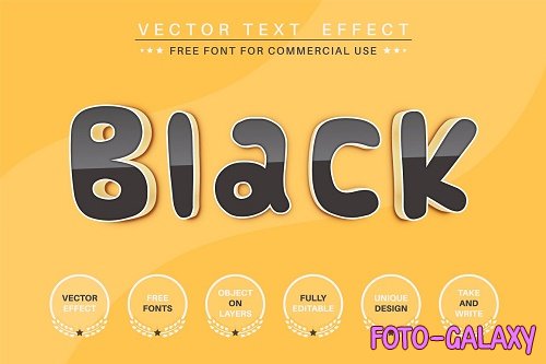 Black reflect - editable text effect - 6181856