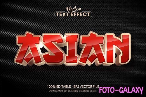 Asian text, golden color style editable text effect - 1408902