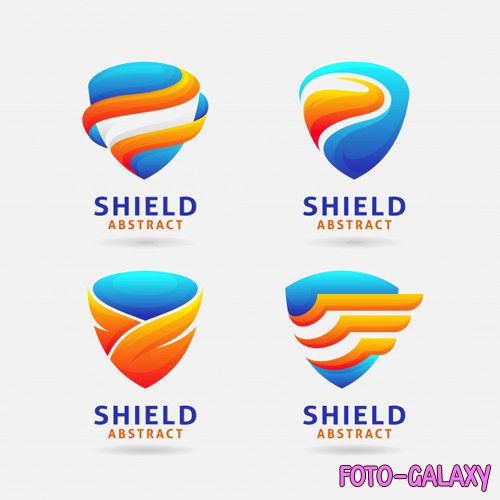 Abstract shield logo vector design