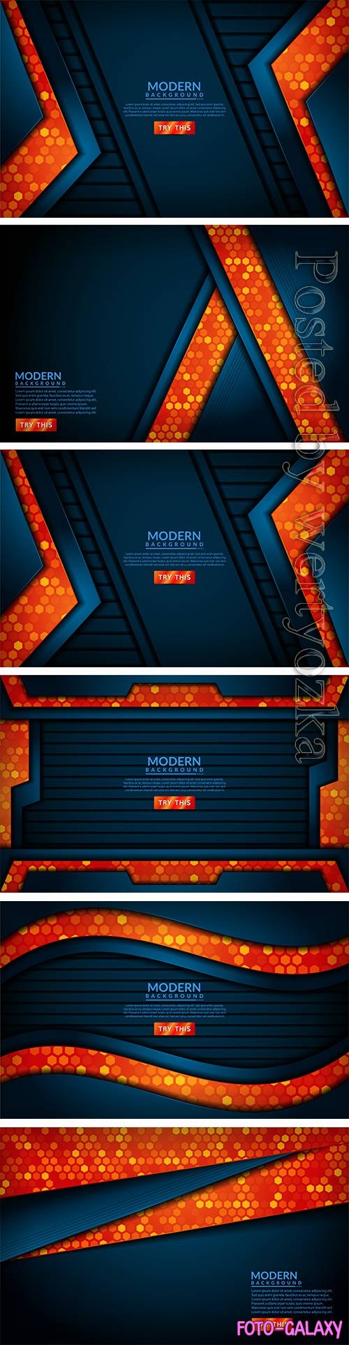 Modern tech blue combine with orange vector background
