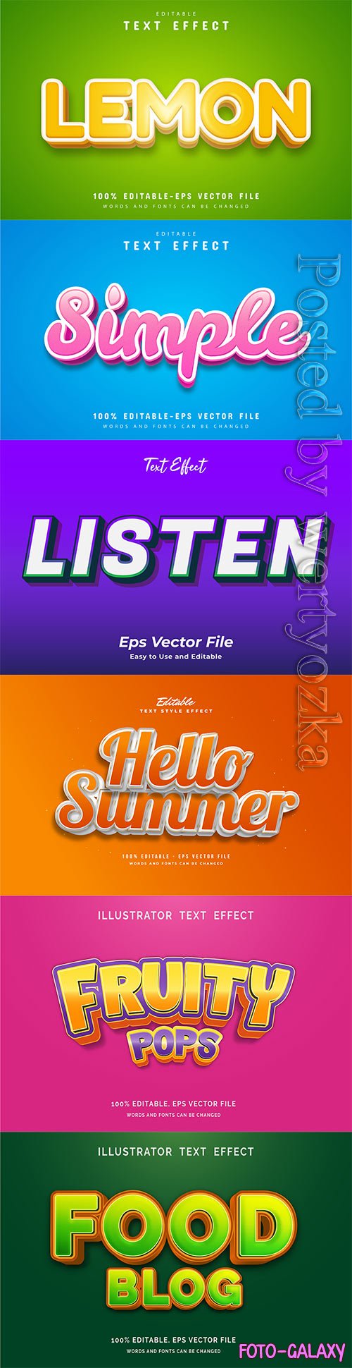 3d editable text style effect vector vol 539