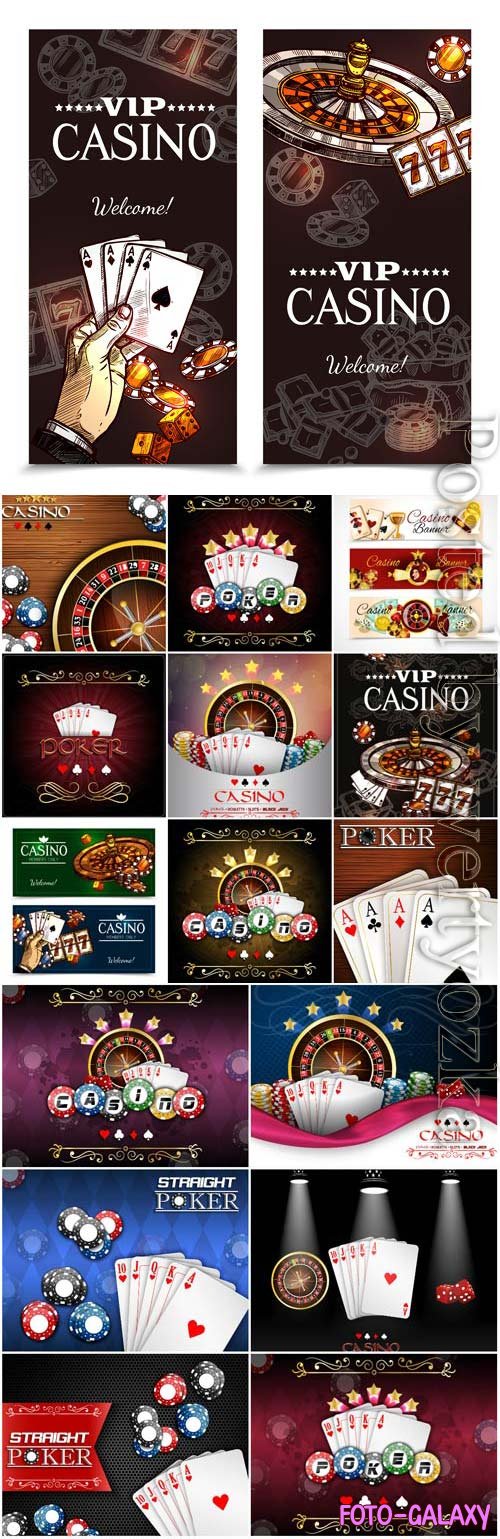 Casino advertising posters in vector