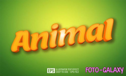 Animal 3d text editable style effect template