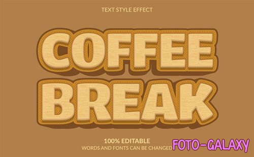 Editable text effect coffee break text style