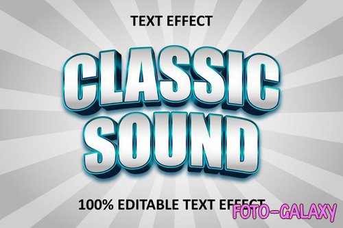 Classic text editable text effect blue cyan silver