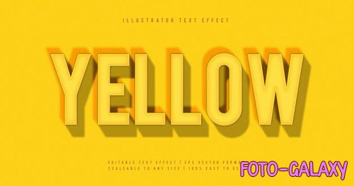 Yellow light shadow text font effect
