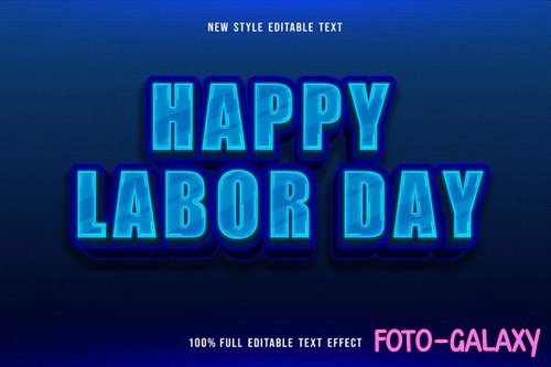 Happy labor day editable 3d text effect