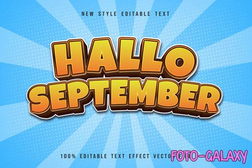 Hallo september editable text effect