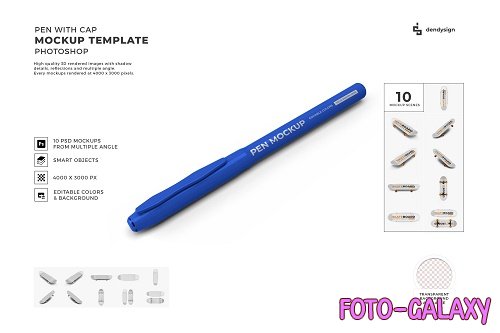 Pen with Cap Mockup Template Bundle - 1463544