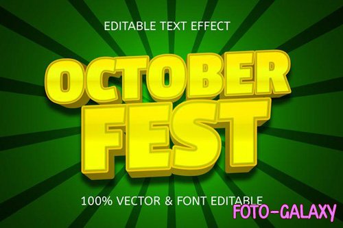 October fest vector 3d editable text effect