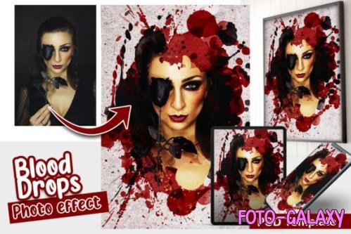 Blood Drops Photo effect template