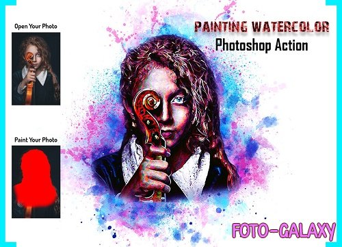 Painting Watercolor Photoshop Action - 6209854