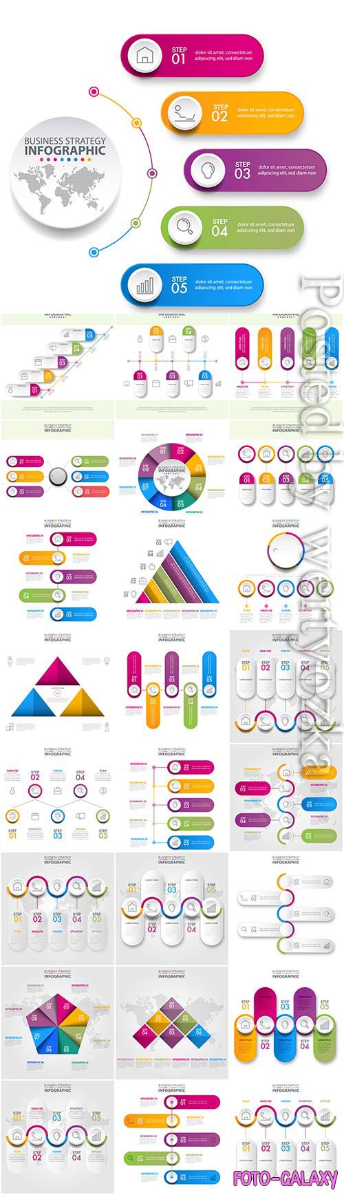 Infographics set illustrations in vector