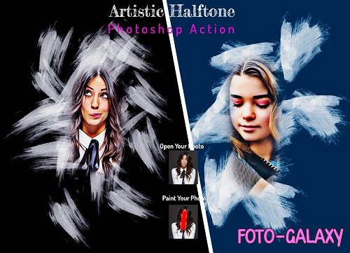 Artistic Halftone Photoshop Action - 6358700