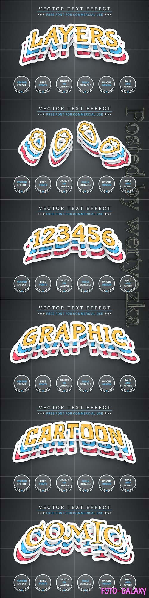 Set sticker - editable text effect, font style vol 2