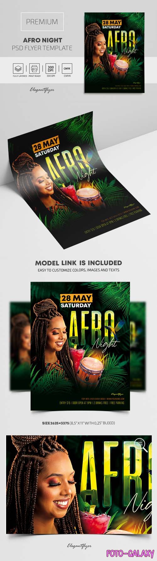Afro Night Premium PSD Flyer Template
