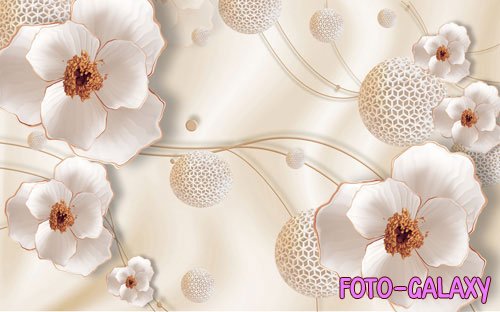 3d small fresh jewels floral background wall